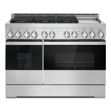 Jennair® 48" NOIR™ Gas Professional-Style Range with Chrome-Infused Griddle JGRP548HM