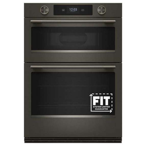 Kitchenaid® 30-inch Smart Electric Combo Wall Oven with Intelligent Cooking Camera - Black Ore KOEC930SBE