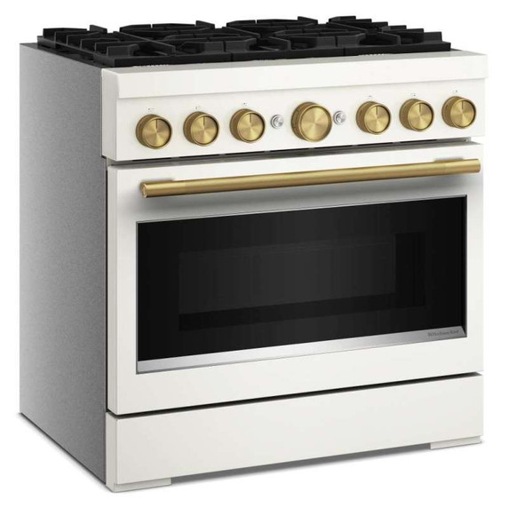 Kitchenaid® 36-Inch 6 Burner Commercial-Style Dual Fuel Range with No Preheat Air Fry Mode KFDS936SPL