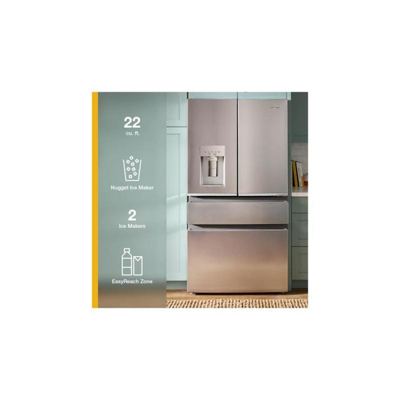 Whirlpool® 36-inch True Counter Depth 4-Door French Door Refrigerator with Nugget Ice - 22 cu. ft. WRMC7436TZ