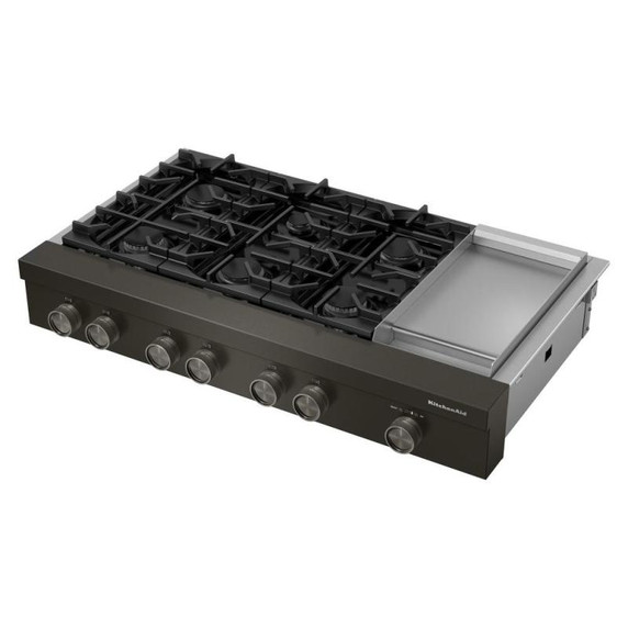 KitchenAid® 48-inch 6-Burner Gas Commercial-Style Rangetop with Griddle KCGK948TBE