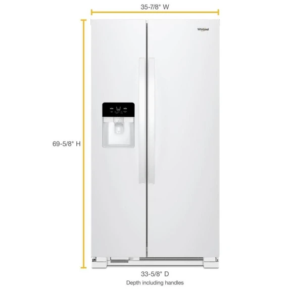 Whirlpool® 36-inch Wide Side-by-Side Refrigerator - 25 cu. ft. WRS335SDHW
