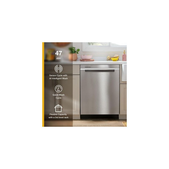 Whirlpool® 24” Stainless Steel Dishwasher with AI Intelligent Wash - 47 dBA WDTA50SAKV