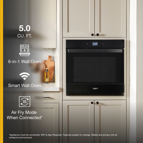 Whirlpool® 5.0 Cu. Ft. Single Wall Oven with Air Fry When Connected WOES5030LB