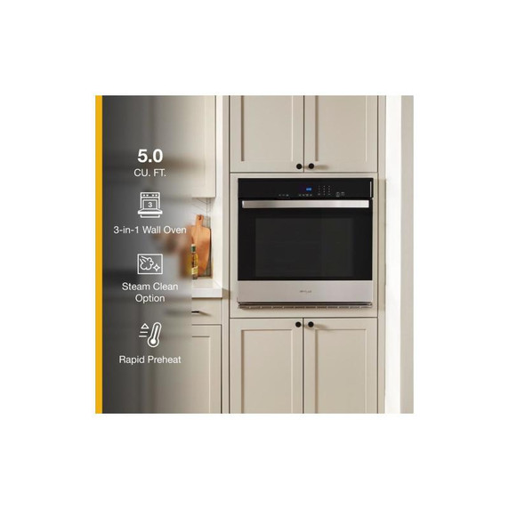 Whirlpool® 5.0 Cu. Ft. Single Self-Cleaning Wall Oven WOES3030LS Whirlpool® 5.0 Cu. Ft. Single Self-Cleaning Wall Oven WOES3030LS