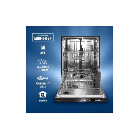 Maytag® Top Control Dishwasher with Dual Power Filtration and PowerBlast® Cycle MDB4949SKZ