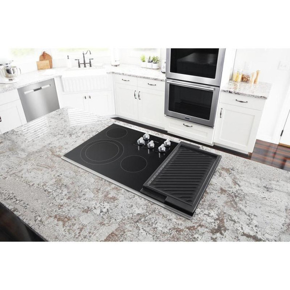 Maytag® 36-Inch Electric Cooktop with Reversible Grill and Griddle MEC8836HS