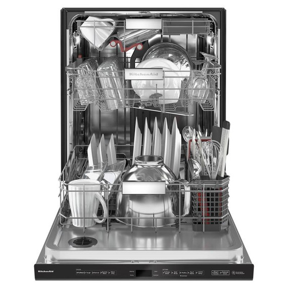 Kitchenaid® 44 dBA Dishwasher with 360° Max Jets™ Third Rack and LED Interior Lighting KDPM804KBS