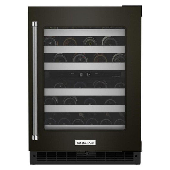 Kitchenaid® 24" Undercounter Wine Cellar with Glass Door and Metal-Front Racks KUWR314KBS Kitchenaid® 24" Undercounter Wine Cellar with Glass Door and Metal-Front Racks KUWR314KBS