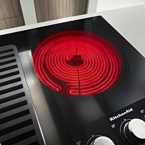 Kitchenaid® 36" Electric Downdraft Cooktop with 5 Elements KCED606GBL