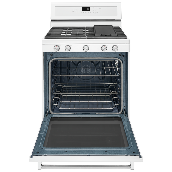 Kitchenaid® 30-Inch 5-Burner Gas Convection Range KFGG500EWH