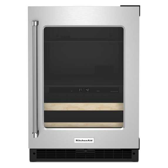 Kitchenaid® 24 Beverage Center with Glass Door and Wood-Front Racks KUBR214KSB