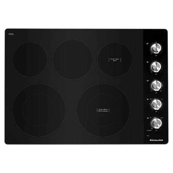 Kitchenaid® 30" Electric Cooktop with 5 Elements and Knob Controls KCES550HSS