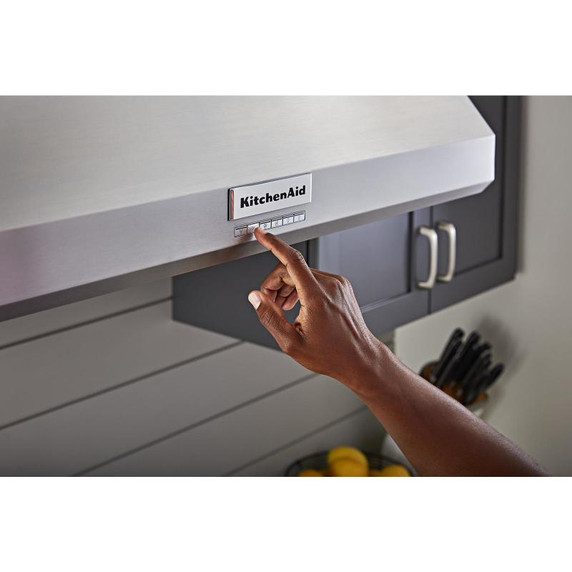 Kitchenaid® 36" 585 or 1170 CFM Motor Class Commercial-Style Wall-Mount Canopy Range Hood KVWC906KSS Kitchenaid® 36" 585 or 1170 CFM Motor Class Commercial-Style Wall-Mount Canopy Range Hood KVWC906KSS