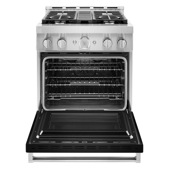 KitchenAid® 30'' Smart Commercial-Style Gas Range with 4 Burners KFGC500JBK