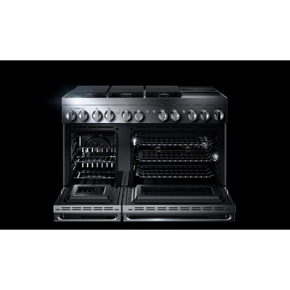 Jennair® NOIR™ 48" Dual-Fuel Professional Range with Chrome-Infused Griddle JDRP548HM