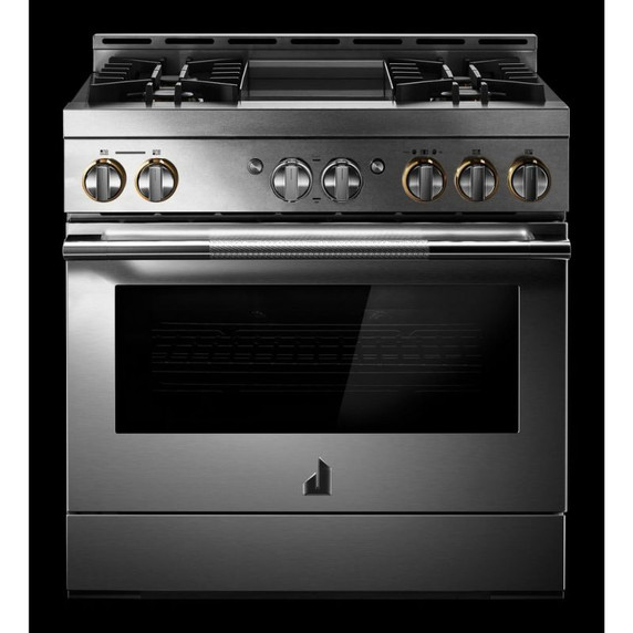 Jennair® 36" RISE™ Gas Professional-Style Range with Chrome-Infused Griddle JGRP536HL