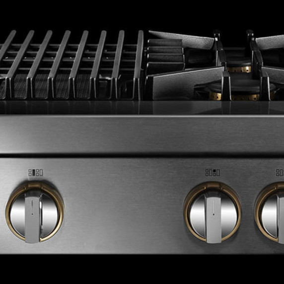 Jennair® 48" RISE™ Gas Professional-Style Rangetop with Chrome-Infused Griddle and Gas Grill JGCP748HL