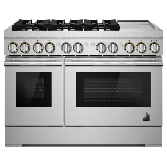 Jennair® RISE™ 48 Dual-Fuel Professional Range with Chrome-Infused Griddle JDRP548HL