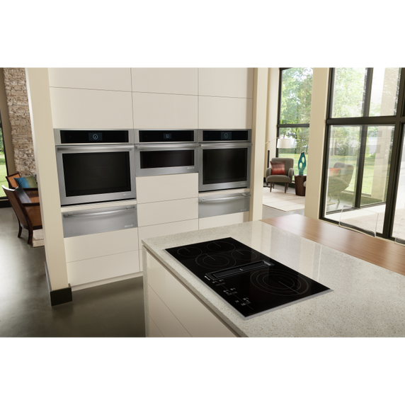 Jennair® 36 Lustre Trim Electric Radiant Downdraft Cooktop with Tap Touch Controls JED4536KS