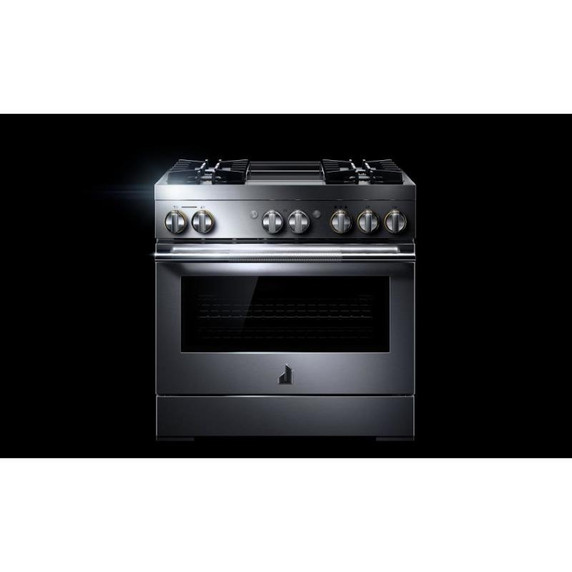 Jennair® 36" RISE™ Dual-Fuel Professional-Style Range with Chrome-Infused Griddle JDRP536HL