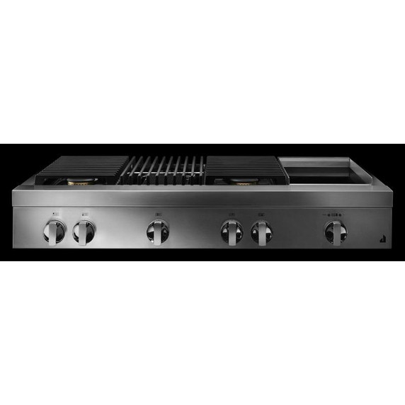 Jennair® 48" NOIR™ Gas Professional-Style Rangetop with Chrome-Infused Griddle and Gas Grill JGCP748HM Jennair® 48" NOIR™ Gas Professional-Style Rangetop with Chrome-Infused Griddle and Gas Grill JGCP748HM
