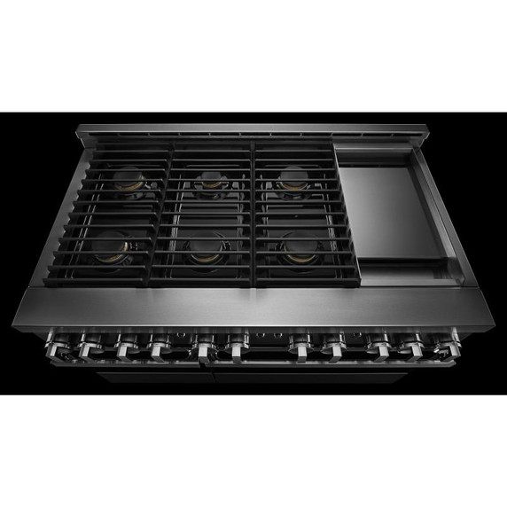 Jennair® 48" NOIR™ Gas Professional-Style Range with Chrome-Infused Griddle JGRP548HM
