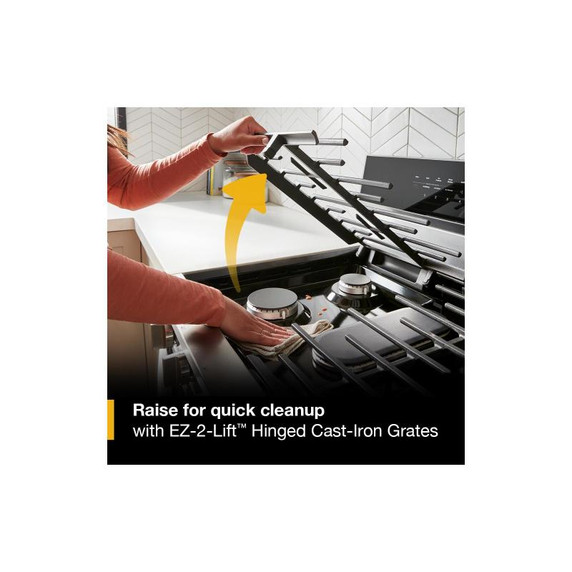 Whirlpool® 30-inch Smart Gas Range with Air Cooking Technology, Steam/Self Cleaning, Rapid Preheat 5.3 CuFt Capacity WFGS7530RW