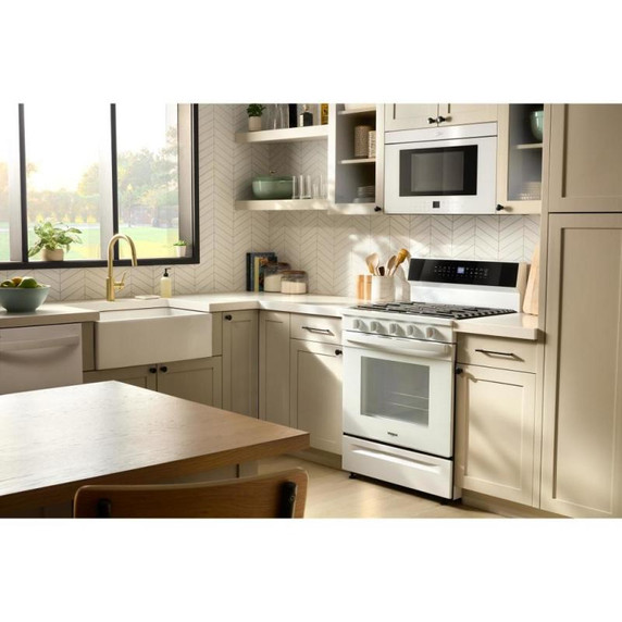 Whirlpool® 30-inch Smart Gas Range with Air Cooking Technology, Steam/Self Cleaning, Rapid Preheat 5.3 CuFt Capacity WFGS7530RW