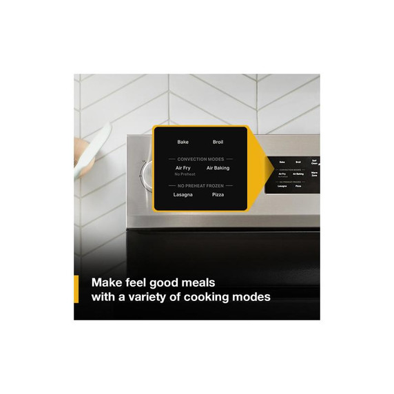 Whirlpool® 30-inch Energy Star Electric Range with Air Cooking Technology, No Preheat Air Fry and Air Baking and Self Clean YWFES5030RZ