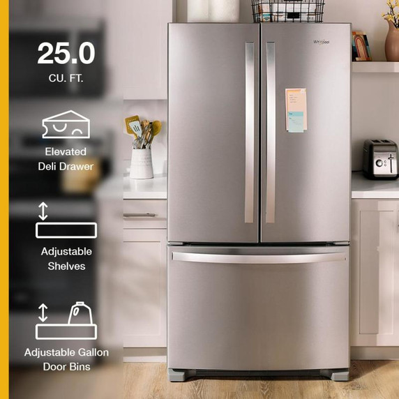 Whirlpool® 36-Inch Wide Full-Depth French Door Bottom Mount Refrigerator - 25 cu. ft. WRFF3036RW