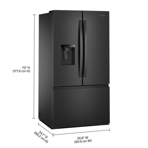 Whirlpool® 36-Inch French Door Refrigerator with Dual Ice Makers - 30 cu. ft. WRFF3736SV Whirlpool® 36-Inch French Door Refrigerator with Dual Ice Makers - 30 cu. ft. WRFF3736SV