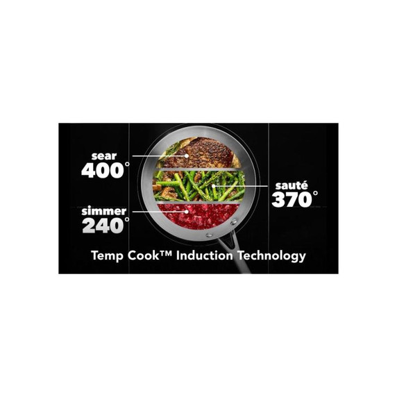 Kitchenaid® 30" Temp Cook™ Induction Cooktop with 5 Cooking Zones KCIT730SBL