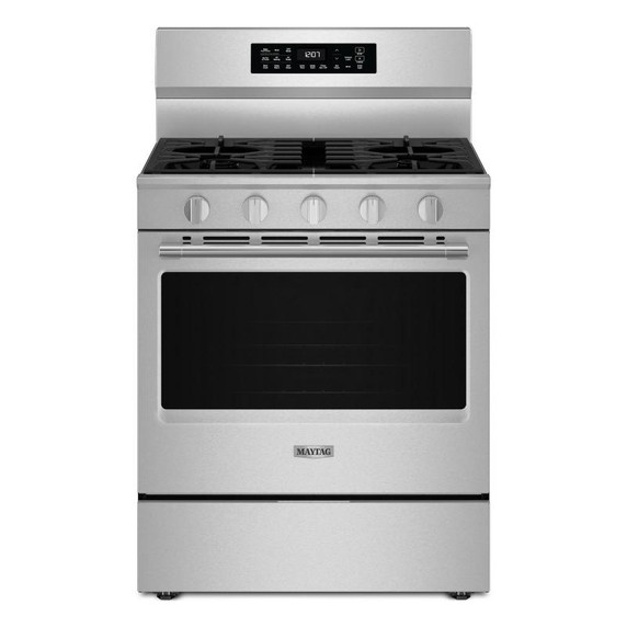 Maytag® 30-Inch Wide Freestanding Gas Range with Grill Mode and No Preheat Air Fry - 5.0 Cu. Ft. MFGS7030SZ Maytag® 30-Inch Wide Freestanding Gas Range with Grill Mode and No Preheat Air Fry - 5.0 Cu. Ft. MFGS7030SZ