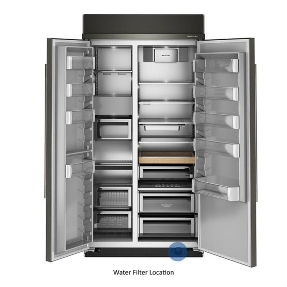 Kitchenaid® 25.5 Cu. Ft. 42" Built-In Side-by-Side Refrigerator with Platinum Interior KBSN742SBE