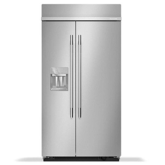 Kitchenaid® 25.1 Cu. Ft. 42" Built-In Side-by-Side Refrigerator features Exterior Water and Ice Dispenser with Measured Fill KBSD742SPS Kitchenaid® 25.1 Cu. Ft. 42" Built-In Side-by-Side Refrigerator features Exterior Water and Ice Dispenser with Measured Fill KBSD742SPS