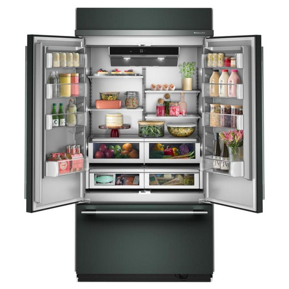 Kitchenaid® 24.2 Cu. Ft. 42" Built-In French Door Bottom Mount Refrigerator with Platinum Interior KBFN542SJP