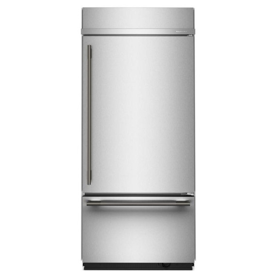 Kitchenaid® 20.8 Cu. Ft. 36" Built-In Bottom Mount Refrigerator with Platinum Interior KBBR336SPS