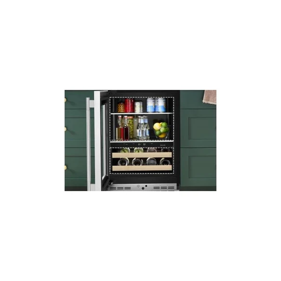 Kitchenaid® 24" Beverage Center with Glass Door and Wood-Front Racks KUBL524SJP