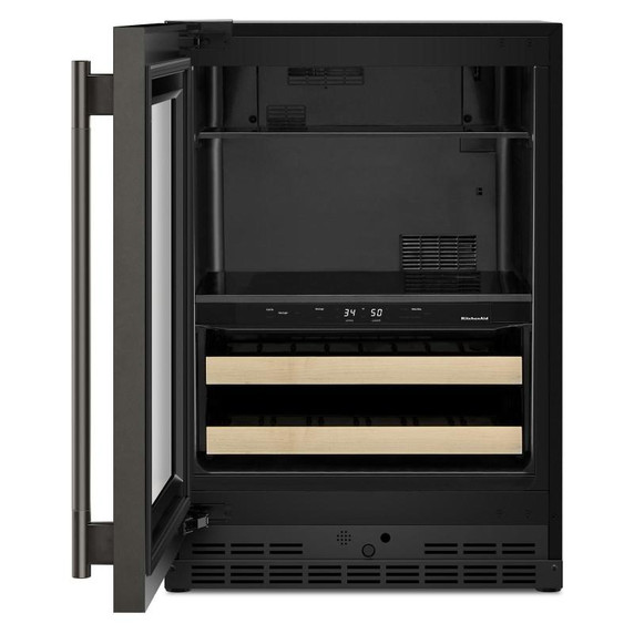 Kitchenaid® 24" Beverage Center with Glass Door and Wood-Front Racks KUBL524SBE Kitchenaid® 24" Beverage Center with Glass Door and Wood-Front Racks KUBL524SBE