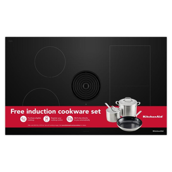 Kitchenaid® 36-inch NextGen Induction Downdraft Cooktop with Bridge XL Even-Heat™  Zone KCID936SBL