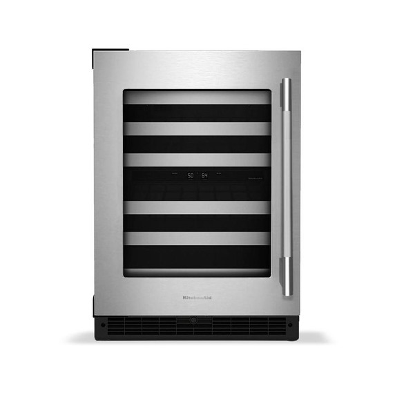 Kitchenaid® 24" Undercounter Wine Cellar with Full-Extension Metal-Front Racks KUWL324SSB Kitchenaid® 24" Undercounter Wine Cellar with Full-Extension Metal-Front Racks KUWL324SSB
