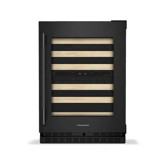 Kitchenaid® 24" Undercounter Wine Cellar with Full-Extension Wood-Front Racks KUWR524SBE Kitchenaid® 24" Undercounter Wine Cellar with Full-Extension Wood-Front Racks KUWR524SBE