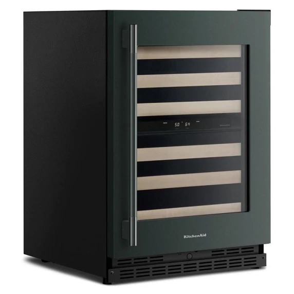 Kitchenaid® 24" Undercounter Wine Cellar with Full-Extension Wood-Front Racks KUWR524SJP