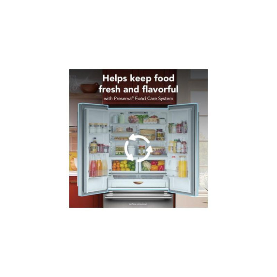 Kitchenaid® 22 Cu. Ft. 36-Inch Counter-Depth French Door Refrigerator with Internal Water Dispenser KRFC136TPS