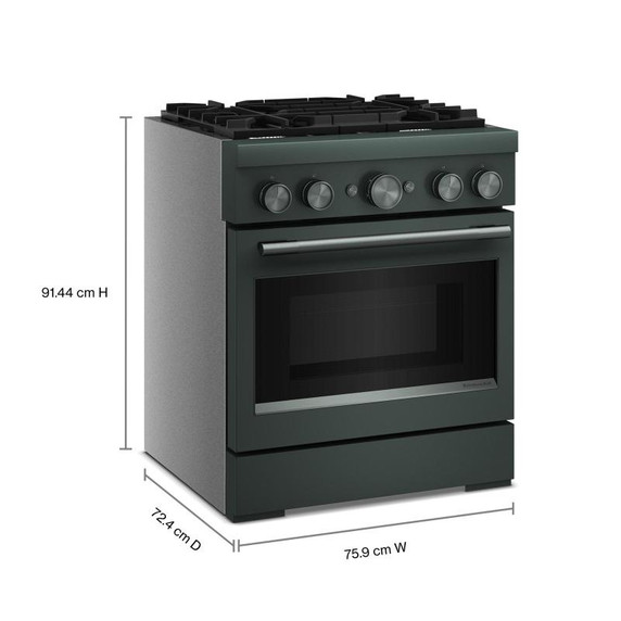 KitchenAid® 30-Inch 4 Burner Commercial-Style Dual Fuel Range with No Preheat Air Fry Mode KFDS930SJP