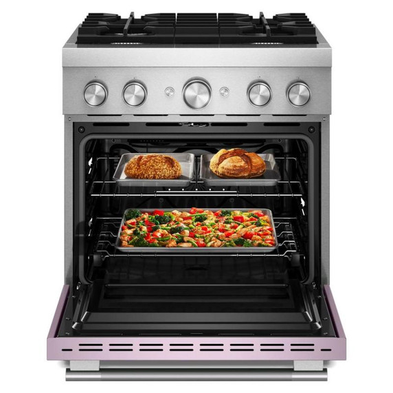 Kitchenaid® 30-Inch 4 Burner Commercial-Style Dual Fuel Range with No Preheat Air Fry Mode KFDS930SWF