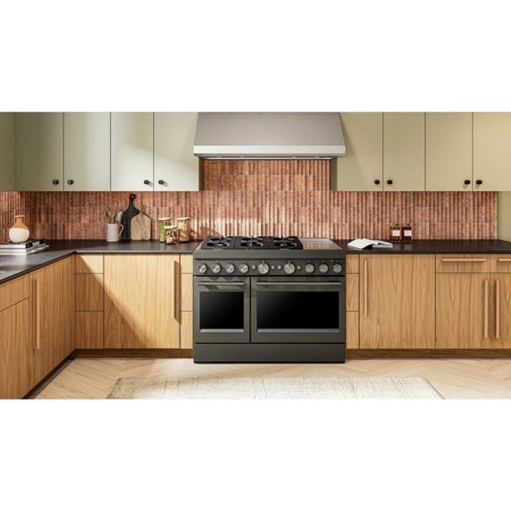 Kitchenaid® 48-Inch 6 Burner Commercial-Style Dual Fuel Range with Griddle KFDD948SBE
