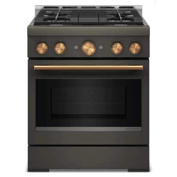 KitchenAid® 30-Inch 4 Burner Commercial-Style Gas Range with No Preheat Air Fry Mode KFGS930SBE