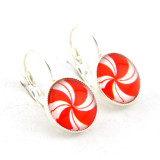 Peppermint Twist 12mm Prongless Earrings in Shiny Silver